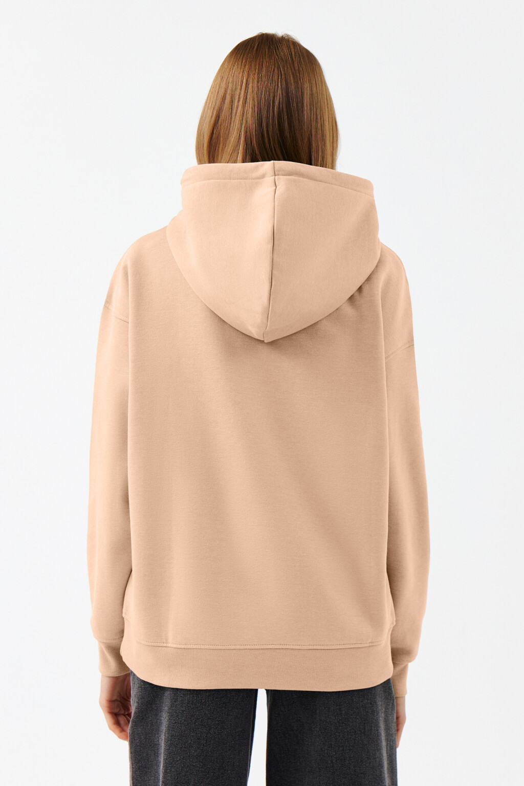 Худи утепленная oversize - цвет бежевый - 2