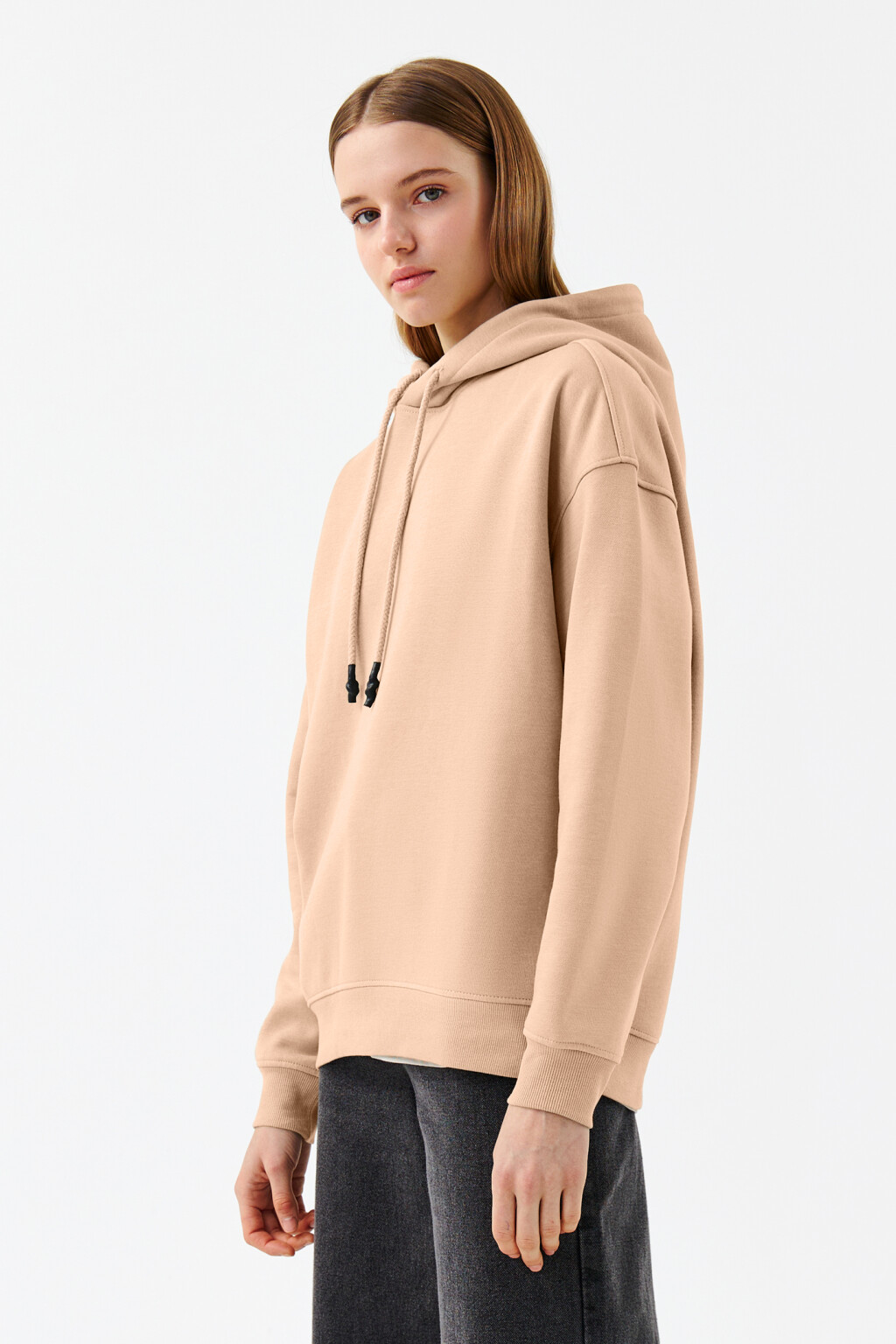 Худи утепленная oversize - цвет бежевый - 3