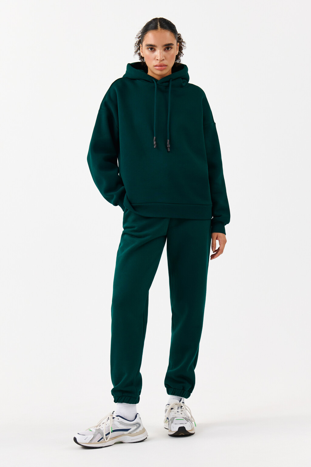 Худи oversize базовая с капюшоном - цвет зеленый - 4