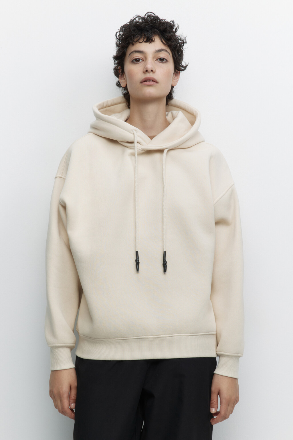 Толстовка HOODY оверсайз с капюшоном - цвет бежевый - 2