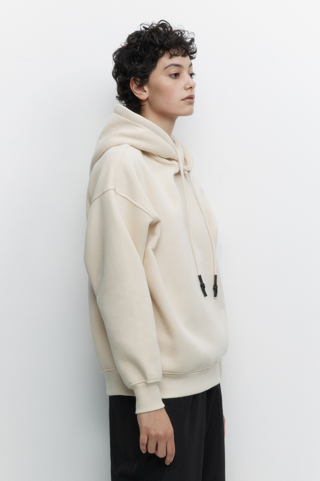 Толстовка HOODY оверсайз с капюшоном - цвет бежевый - 3