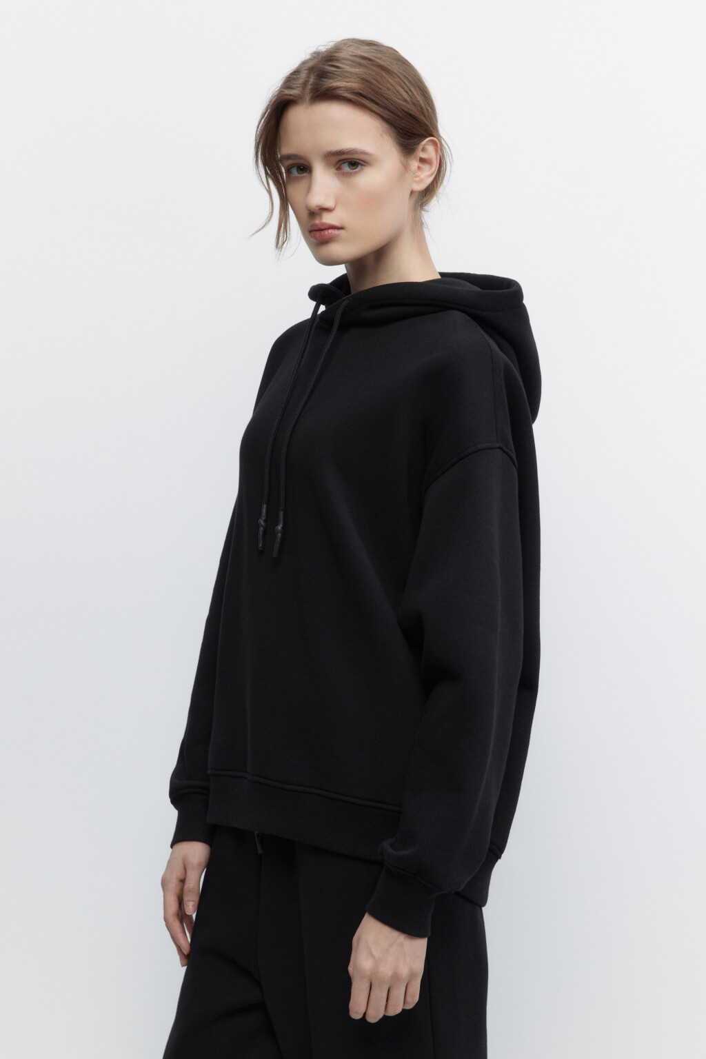 Толстовка HOODY оверсайз с капюшоном - цвет черный - 3