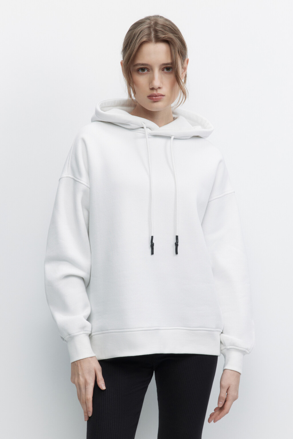 Толстовка HOODY оверсайз с капюшоном - цвет молочный - 2