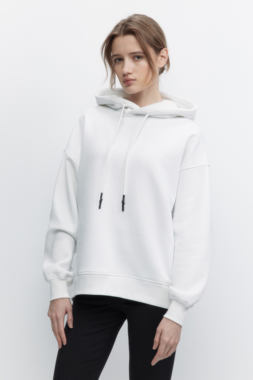 Толстовка HOODY оверсайз с капюшоном - цвет молочный - 3