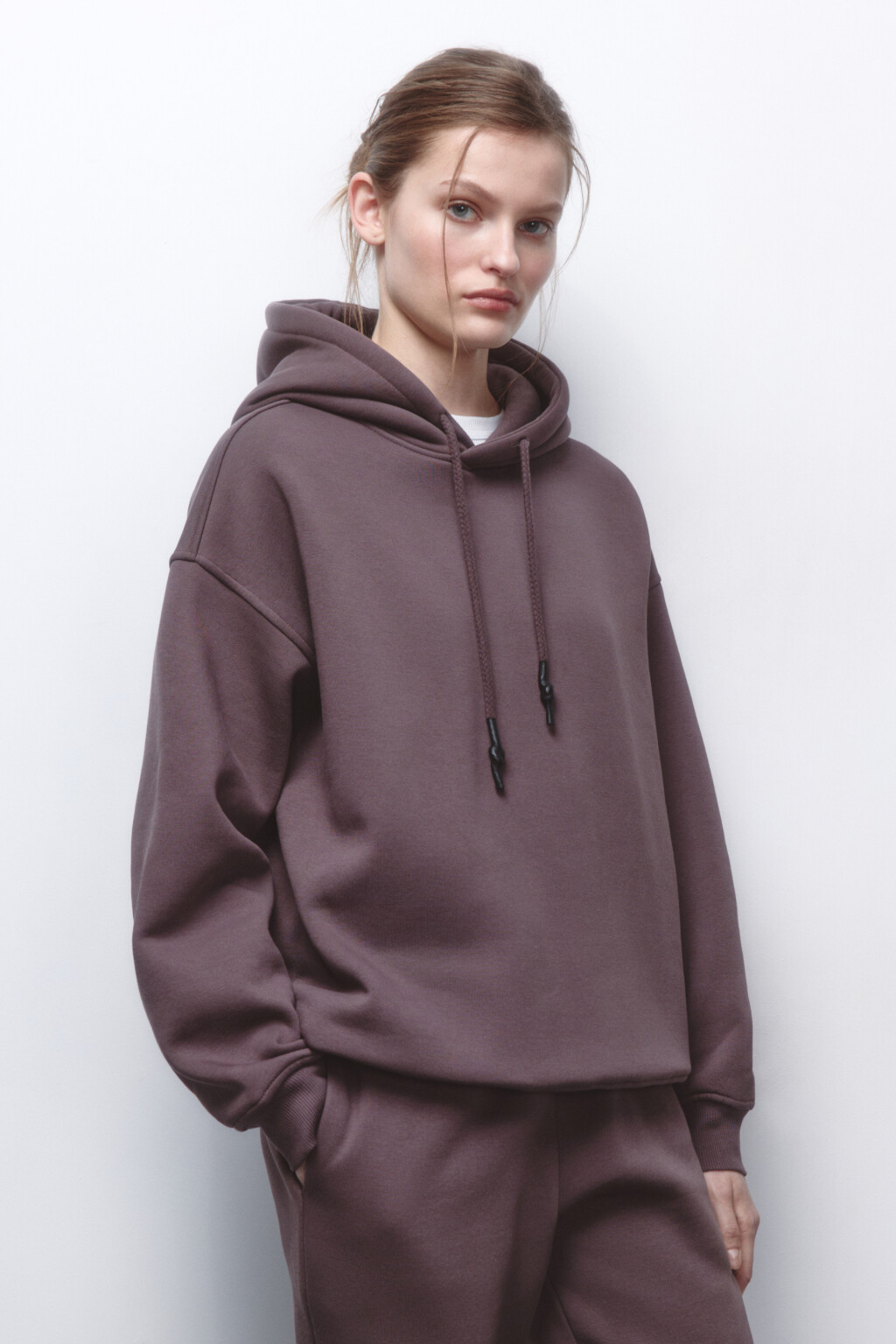 Худи oversize утепленная с капюшоном - цвет бежевый - 3