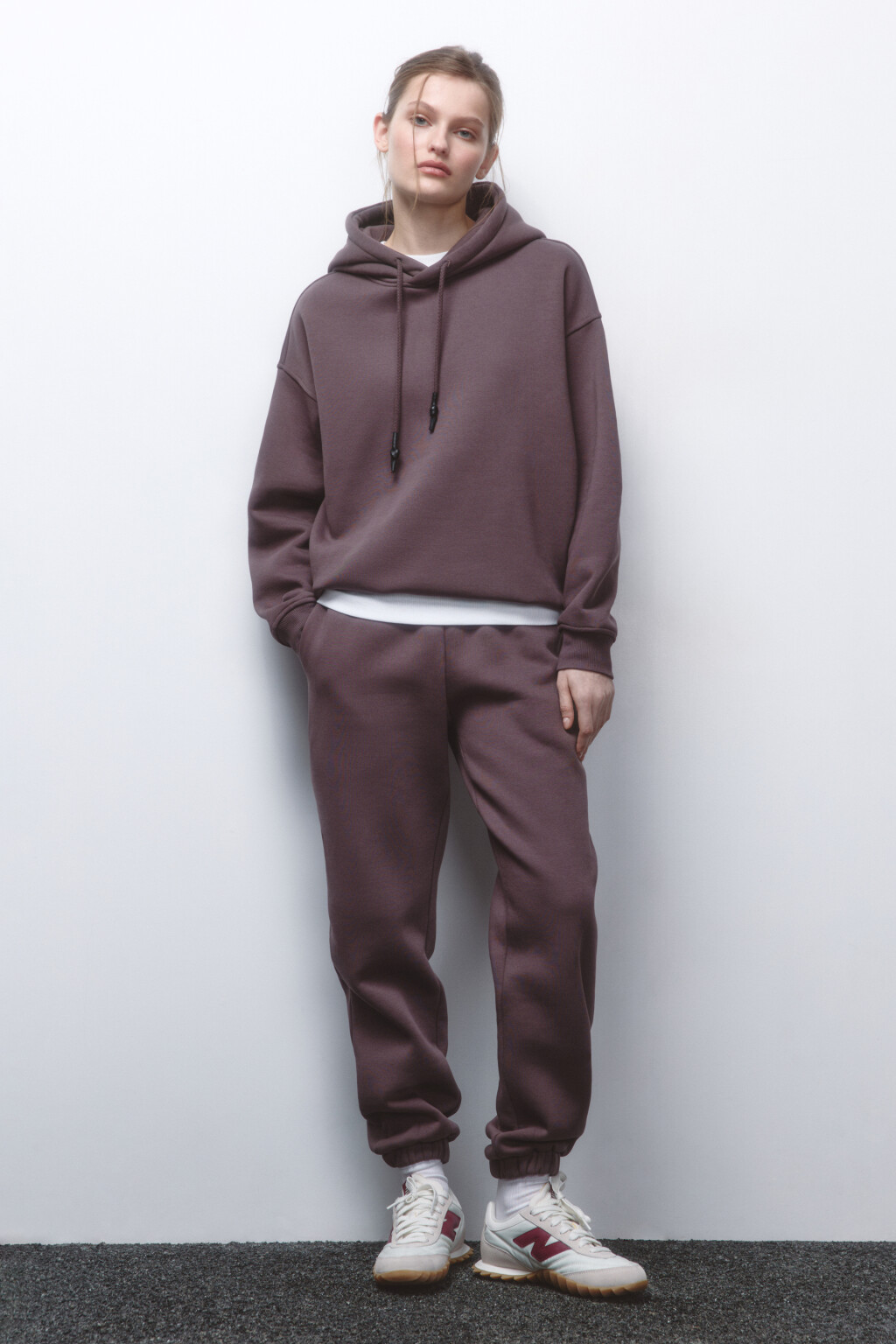 Худи oversize утепленная с капюшоном - цвет бежевый - 5