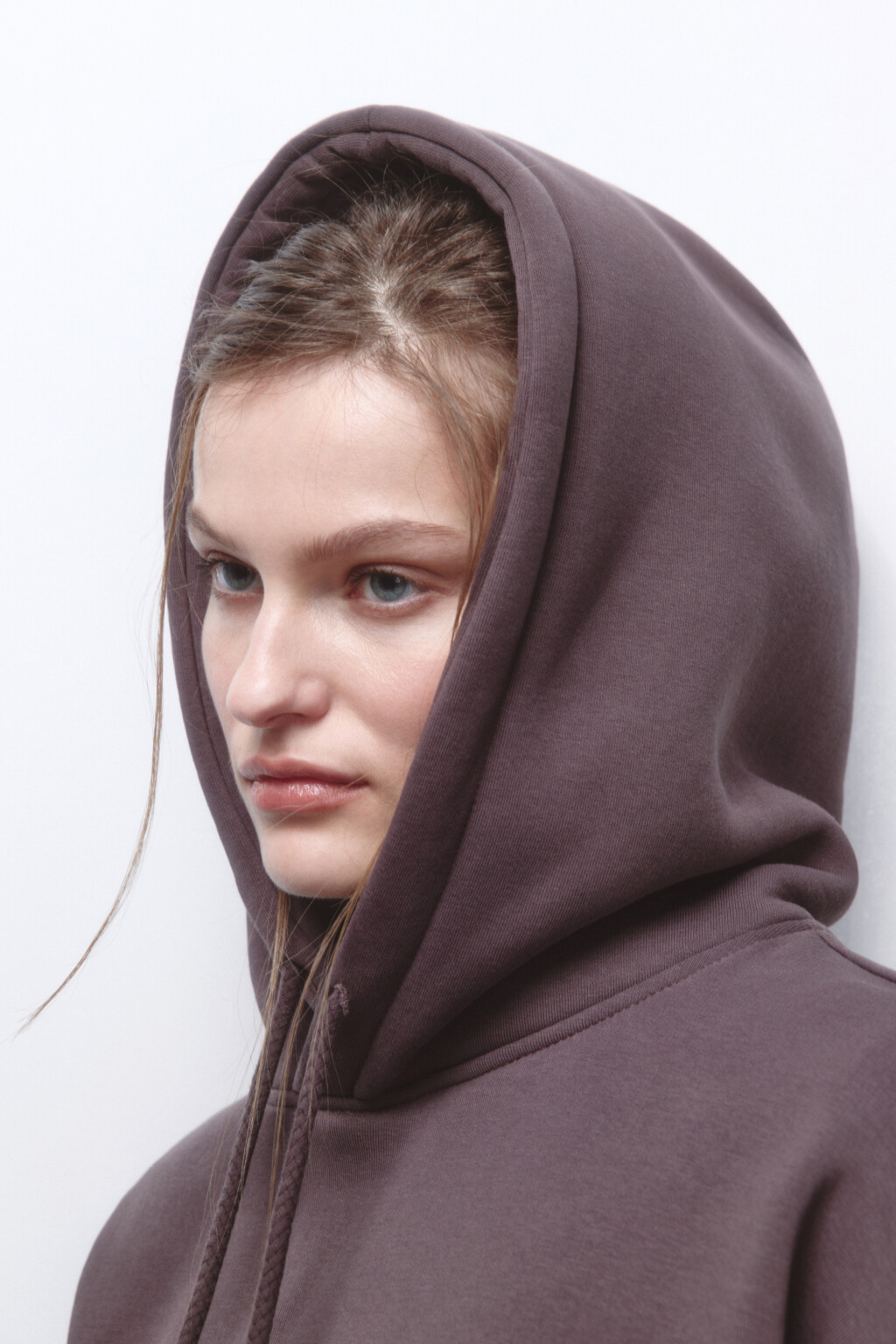 Худи oversize утепленная с капюшоном - цвет бежевый - 8