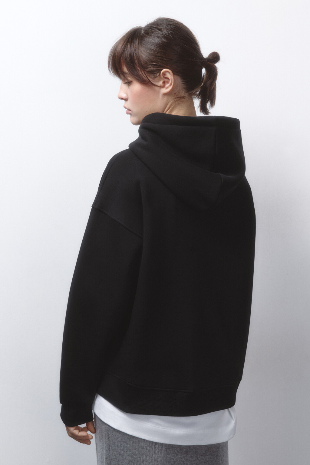 Худи oversize утепленная с капюшоном - цвет черный - 4