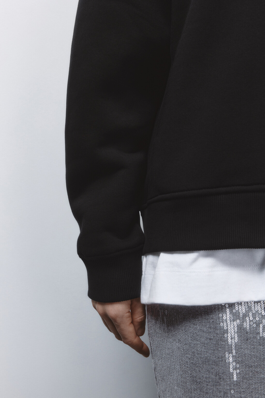Худи oversize утепленная с капюшоном - цвет черный - 7