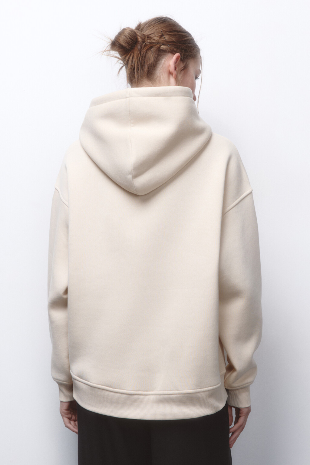 Худи oversize утепленная с капюшоном - цвет молочный - 5