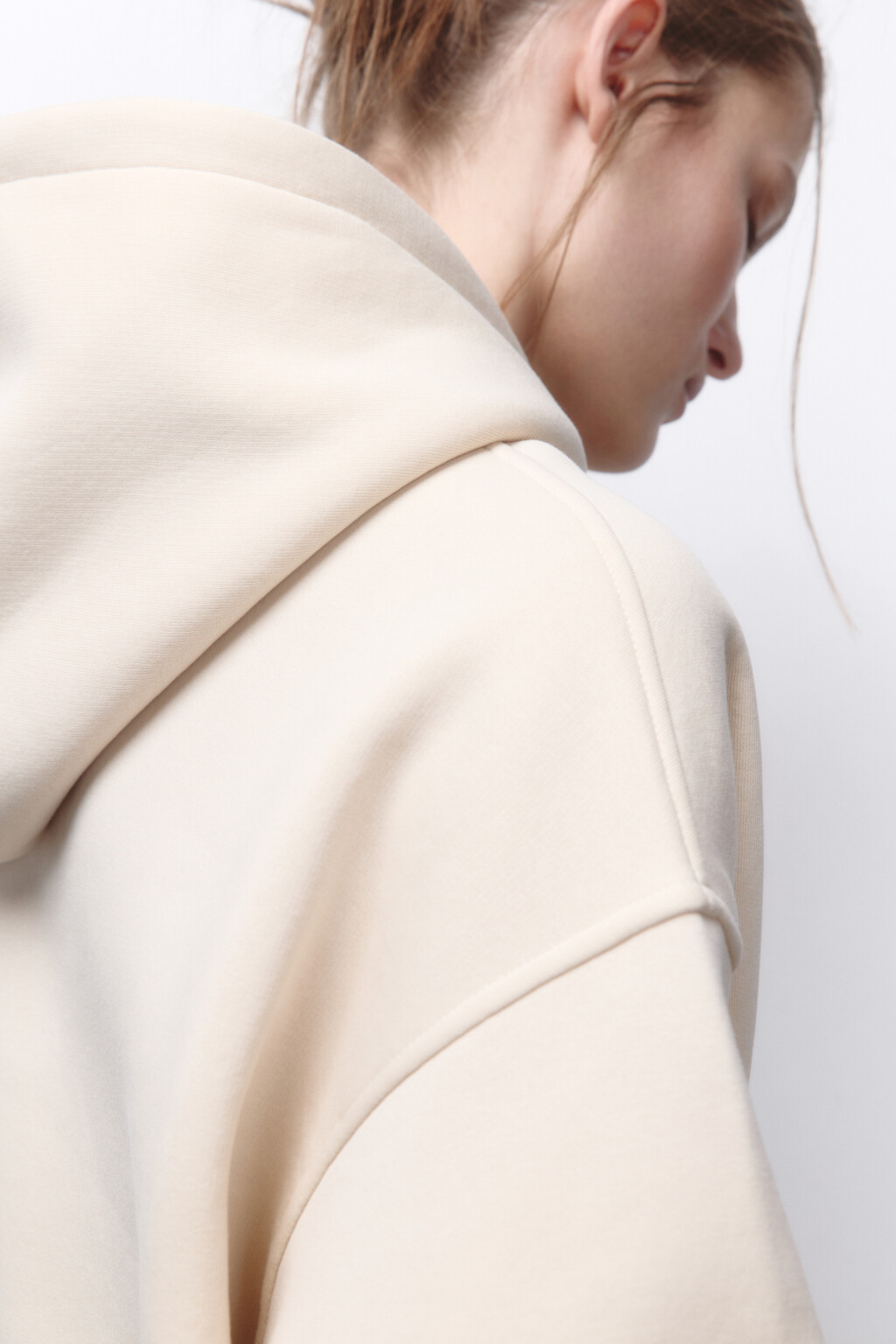 Худи oversize утепленная с капюшоном - цвет молочный - 7