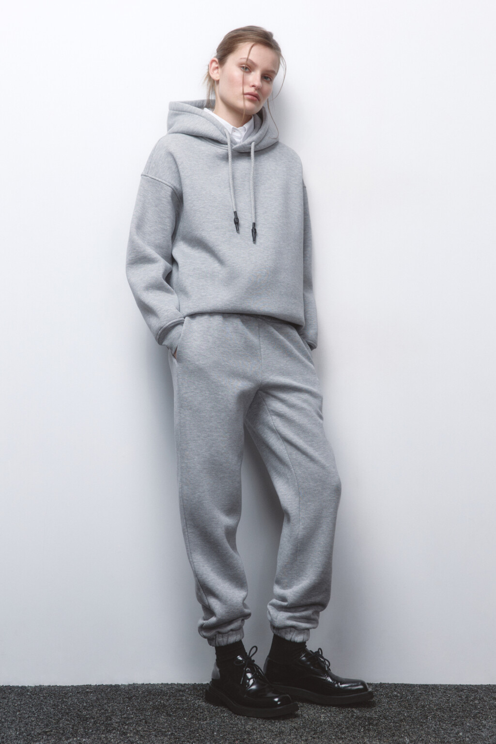 Худи oversize утепленная с капюшоном - цвет серый - 6