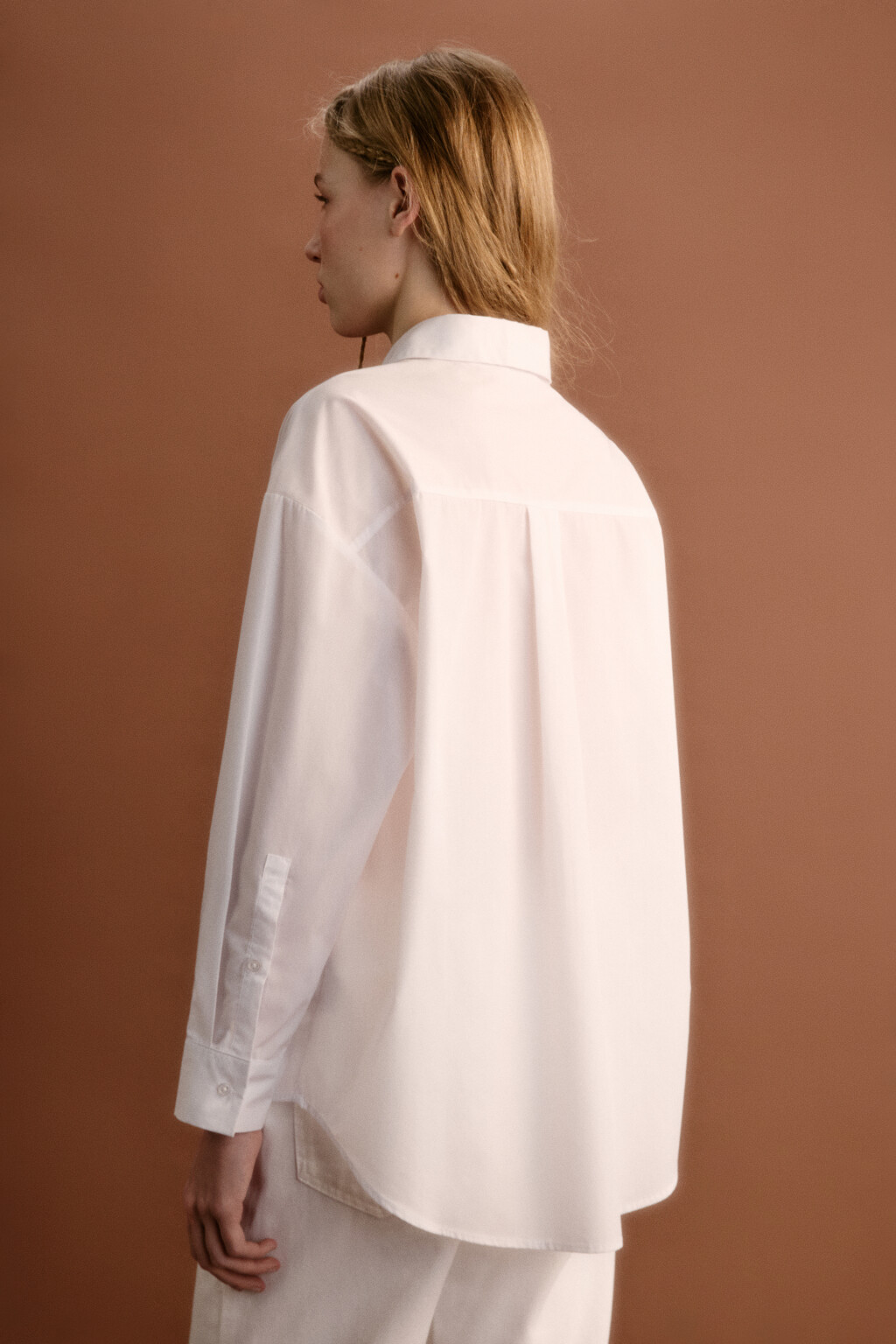 Рубашка Harvard оверсайз с карманом - цвет белый - 5