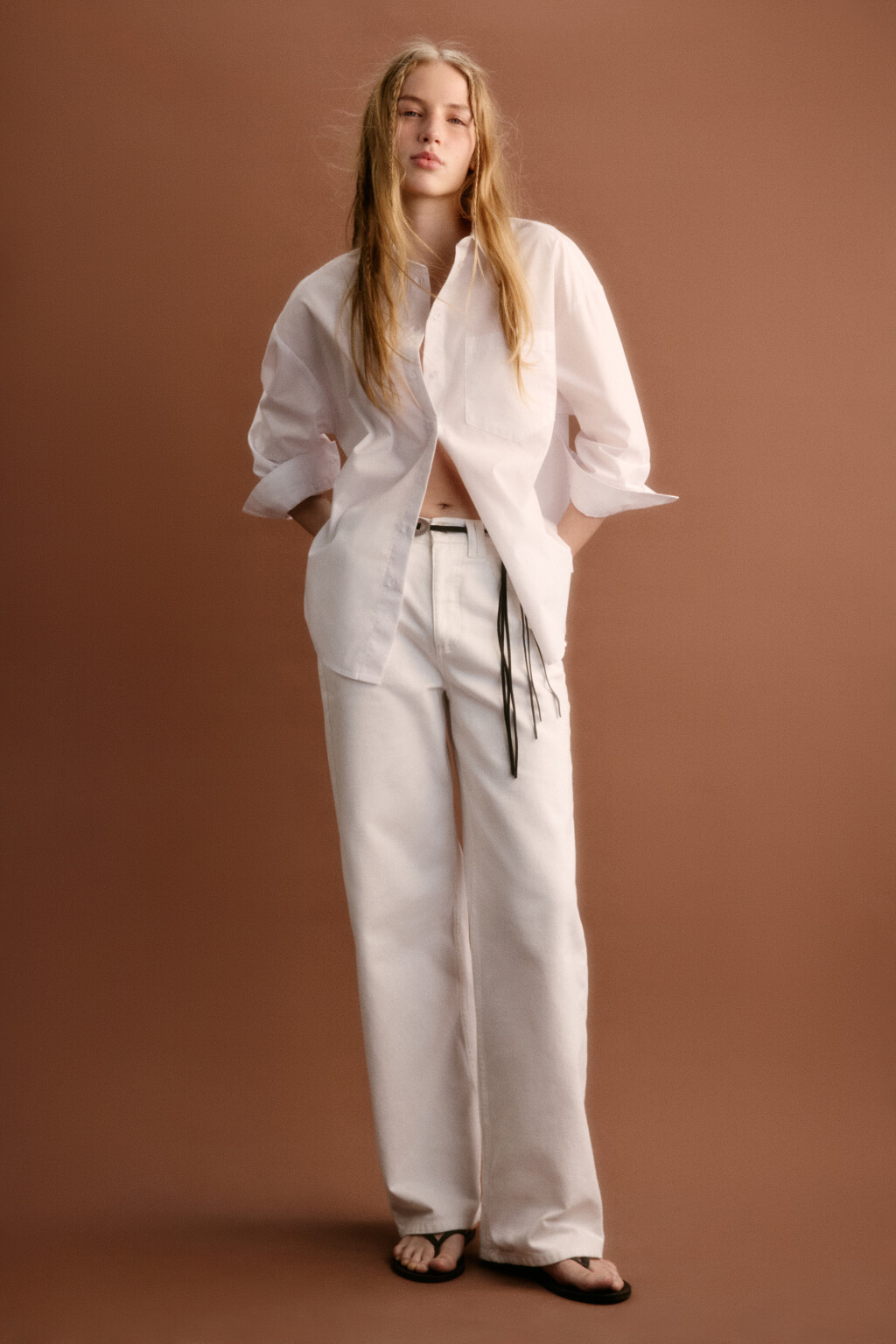 Рубашка Harvard оверсайз с карманом - цвет белый - 6