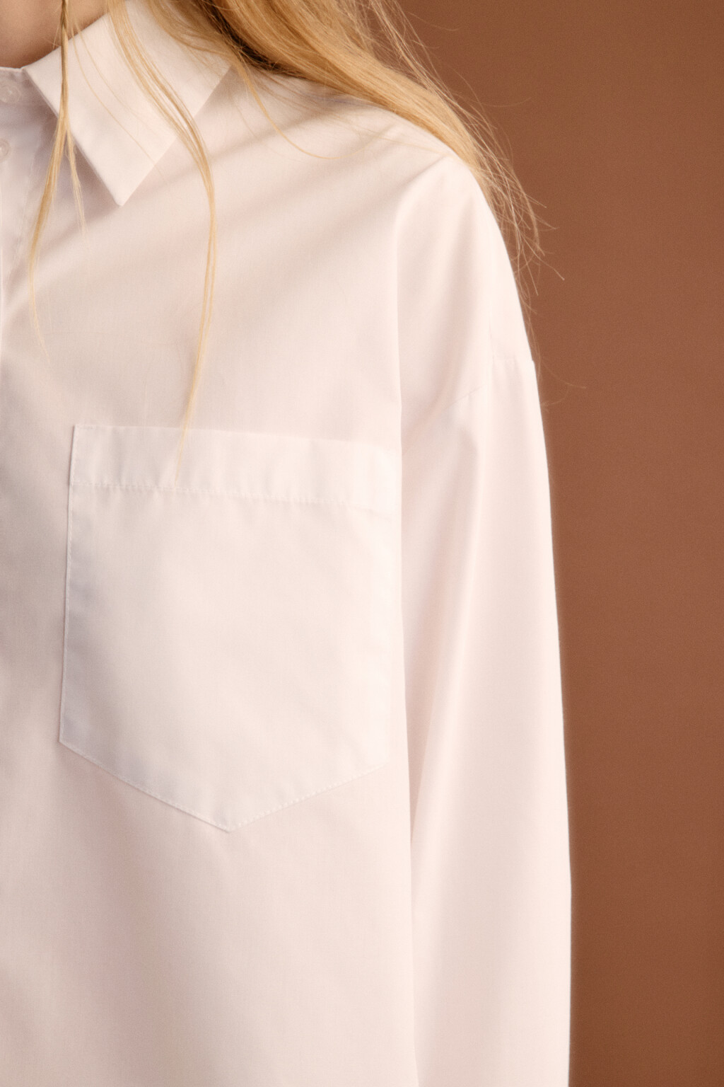 Рубашка Harvard оверсайз с карманом - цвет белый - 8