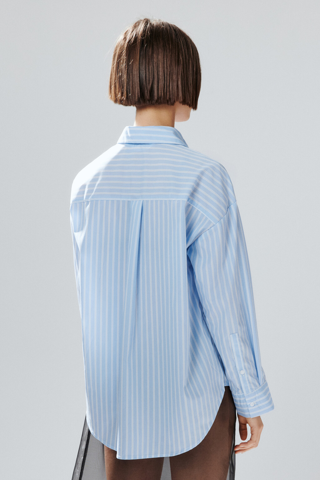 Рубашка oversize в полоску - цвет мультиколор - 3