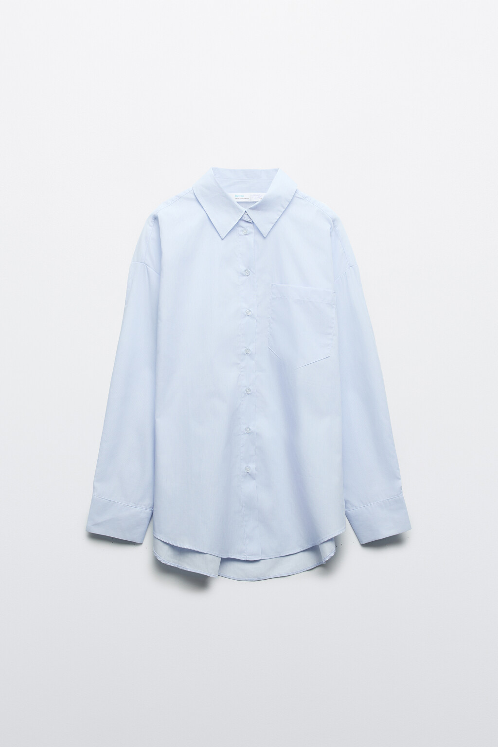 Рубашка oversize с карманом - цвет белый - 1