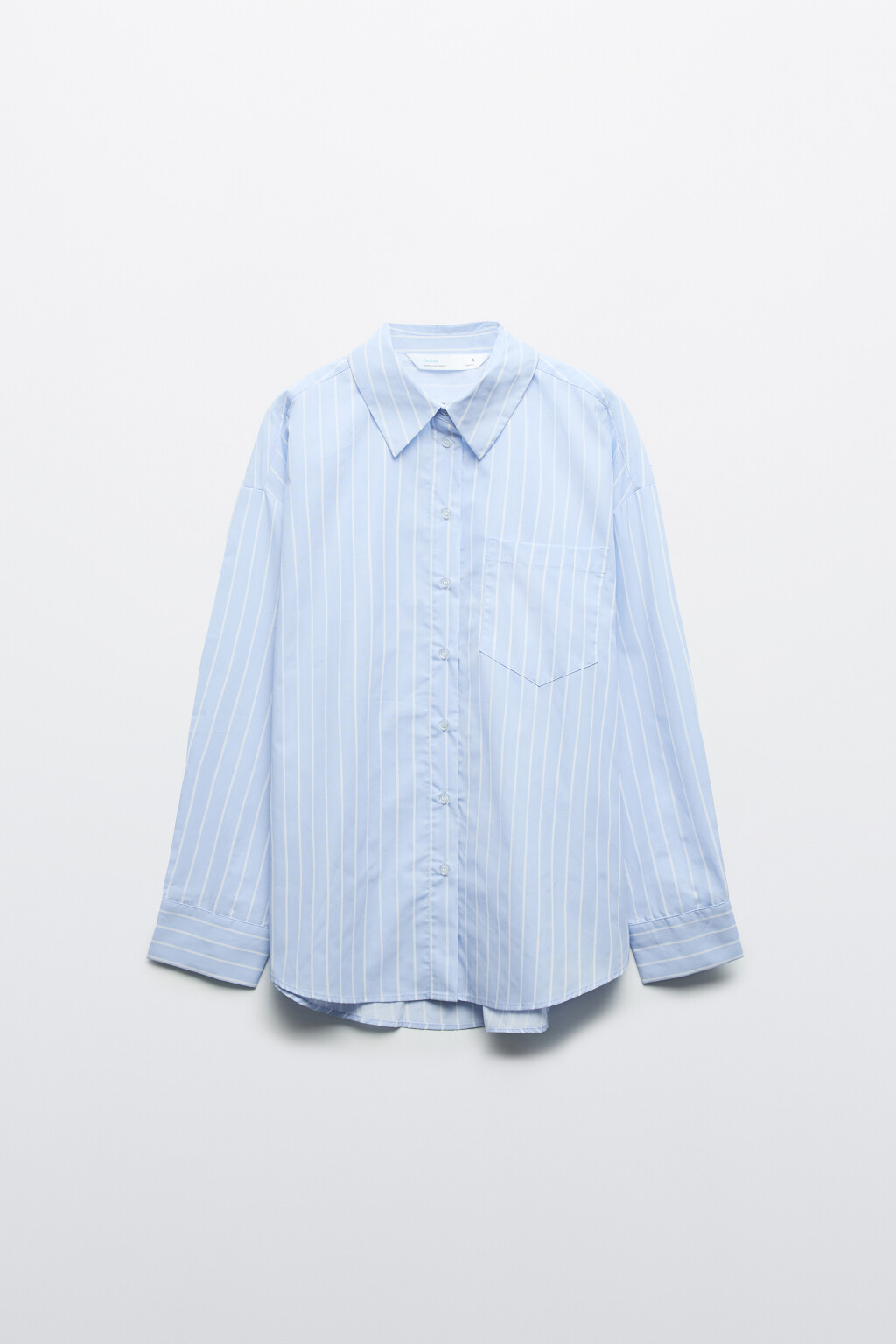 Рубашка oversize в полоску - цвет голубой - 9