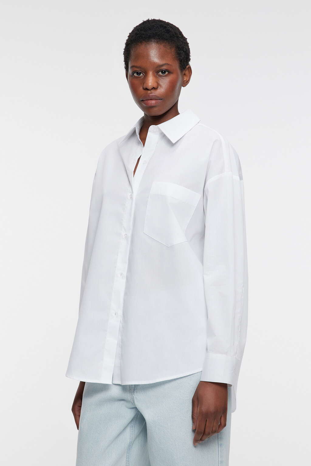 Рубашка Harvard оверсайз с карманом - цвет белый - 3