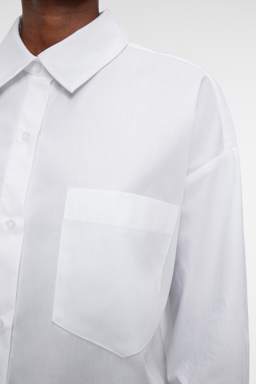 Рубашка Harvard оверсайз с карманом - цвет белый - 6