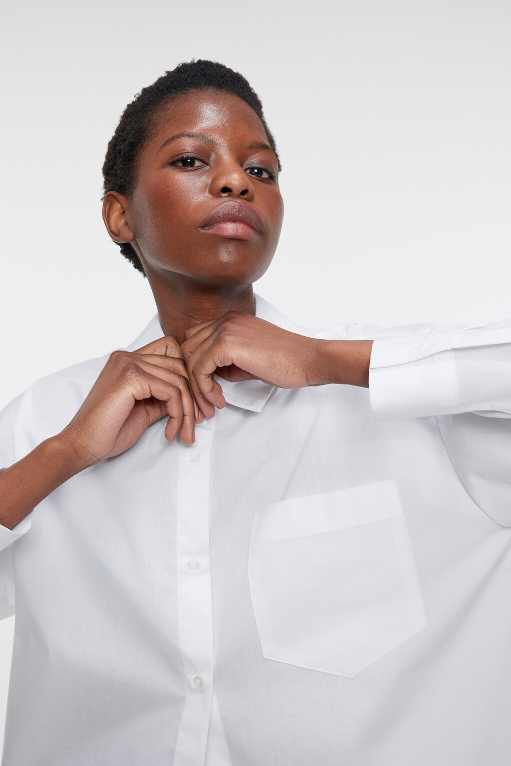 Рубашка Harvard оверсайз с карманом - цвет белый - 8