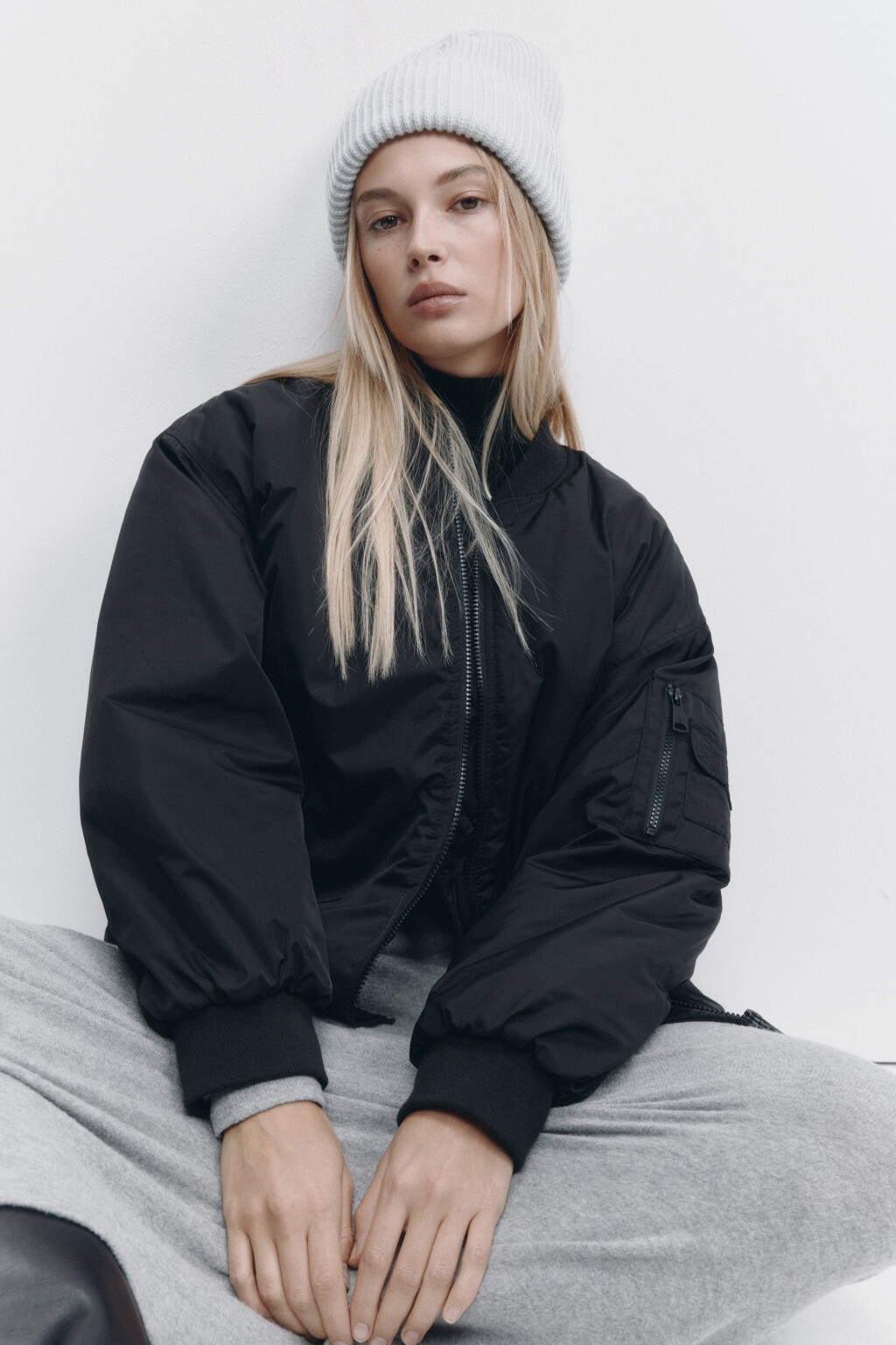 Шапка-бини HatBar из переработанного полиэстера - цвет серый - 1