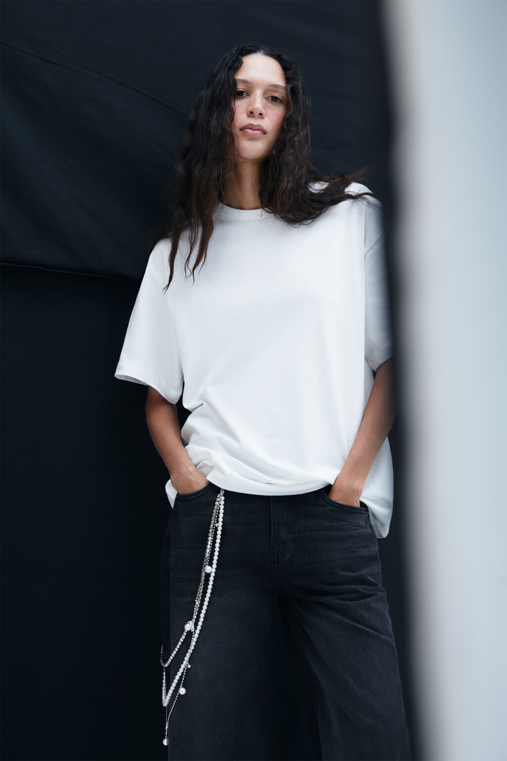 Футболка хлопковая базовая - цвет белый - 1