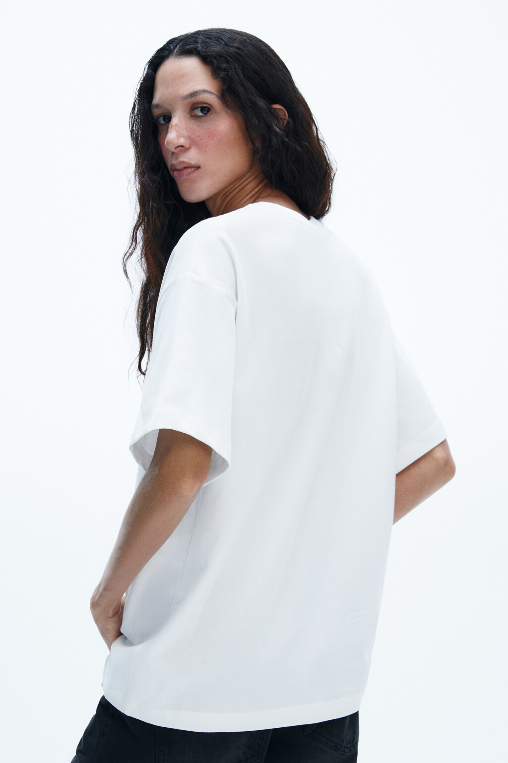 Футболка хлопковая базовая - цвет белый - 3