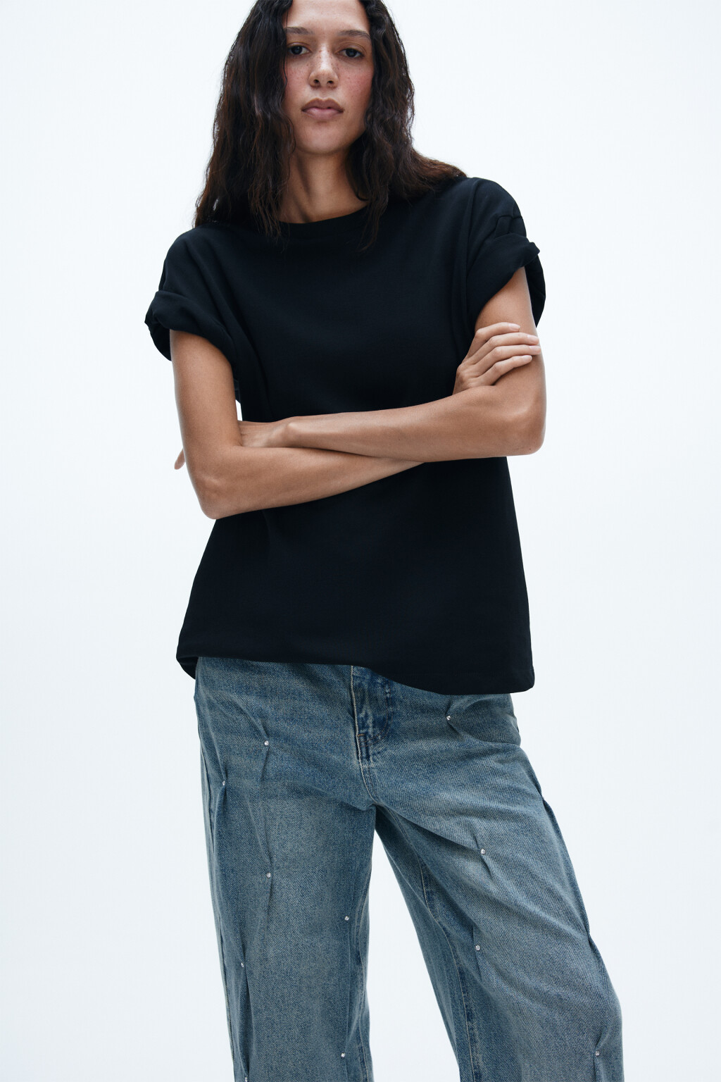 Футболка хлопковая базовая - цвет черный - 2