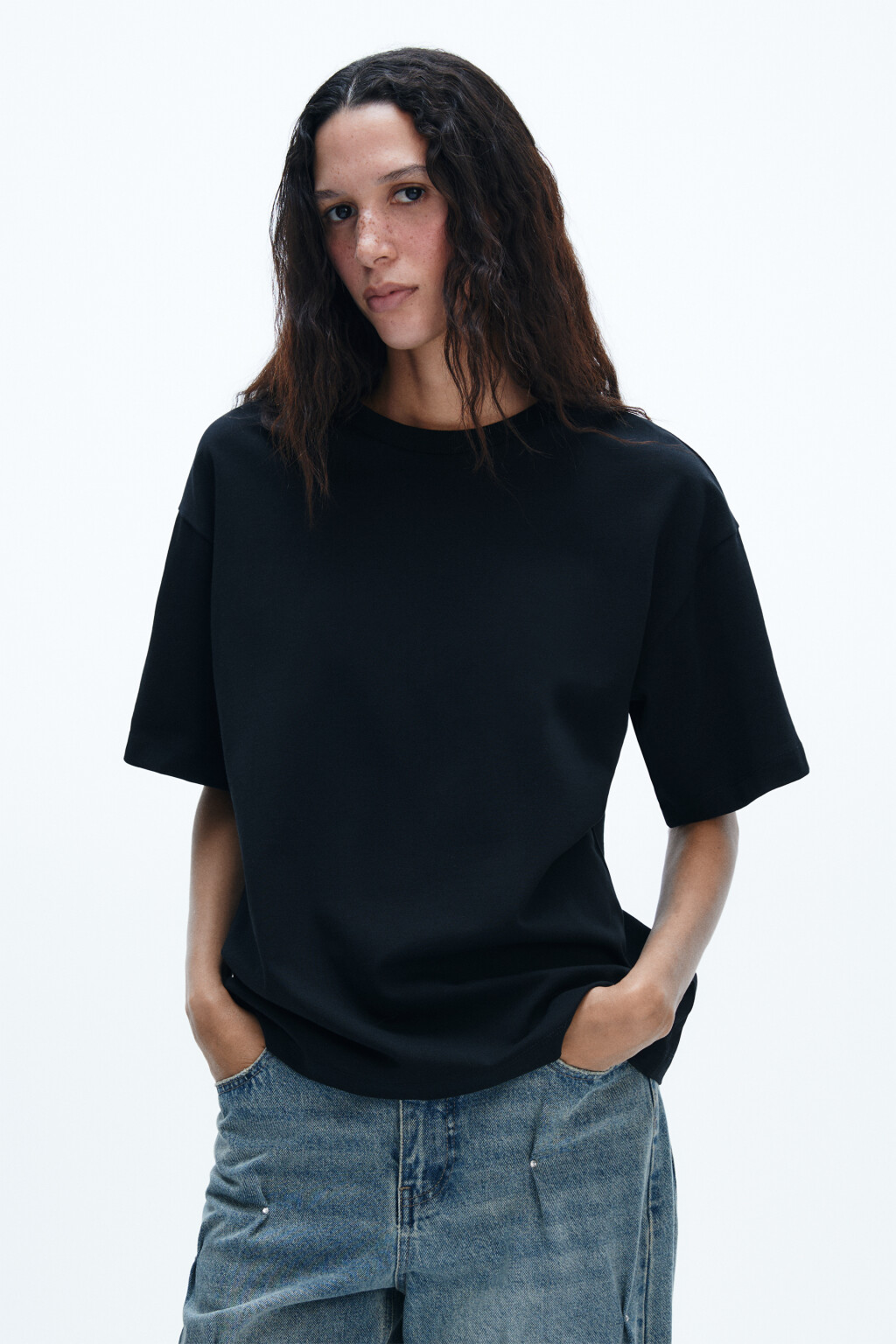 Футболка хлопковая базовая - цвет черный - 3