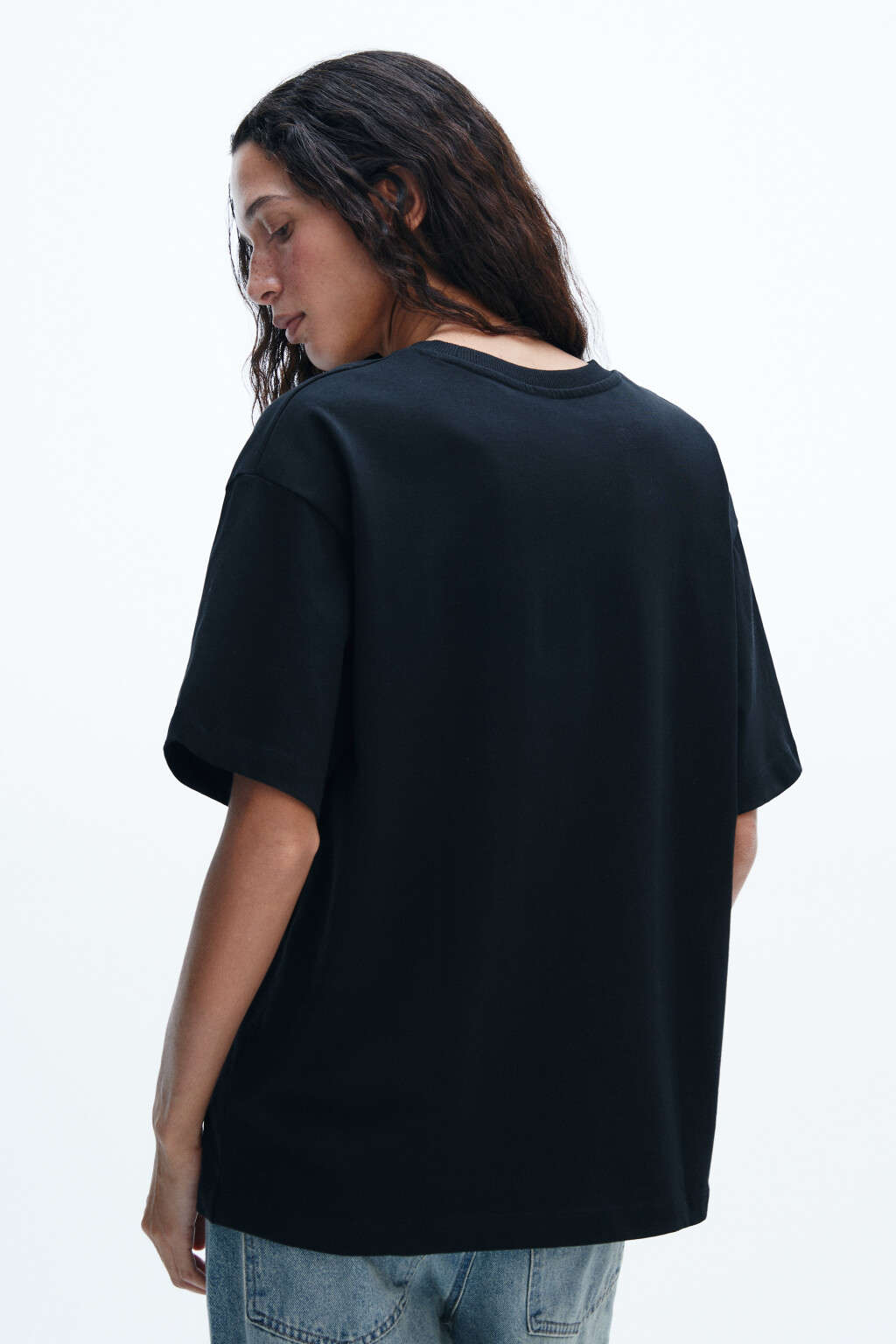 Футболка хлопковая базовая - цвет черный - 4