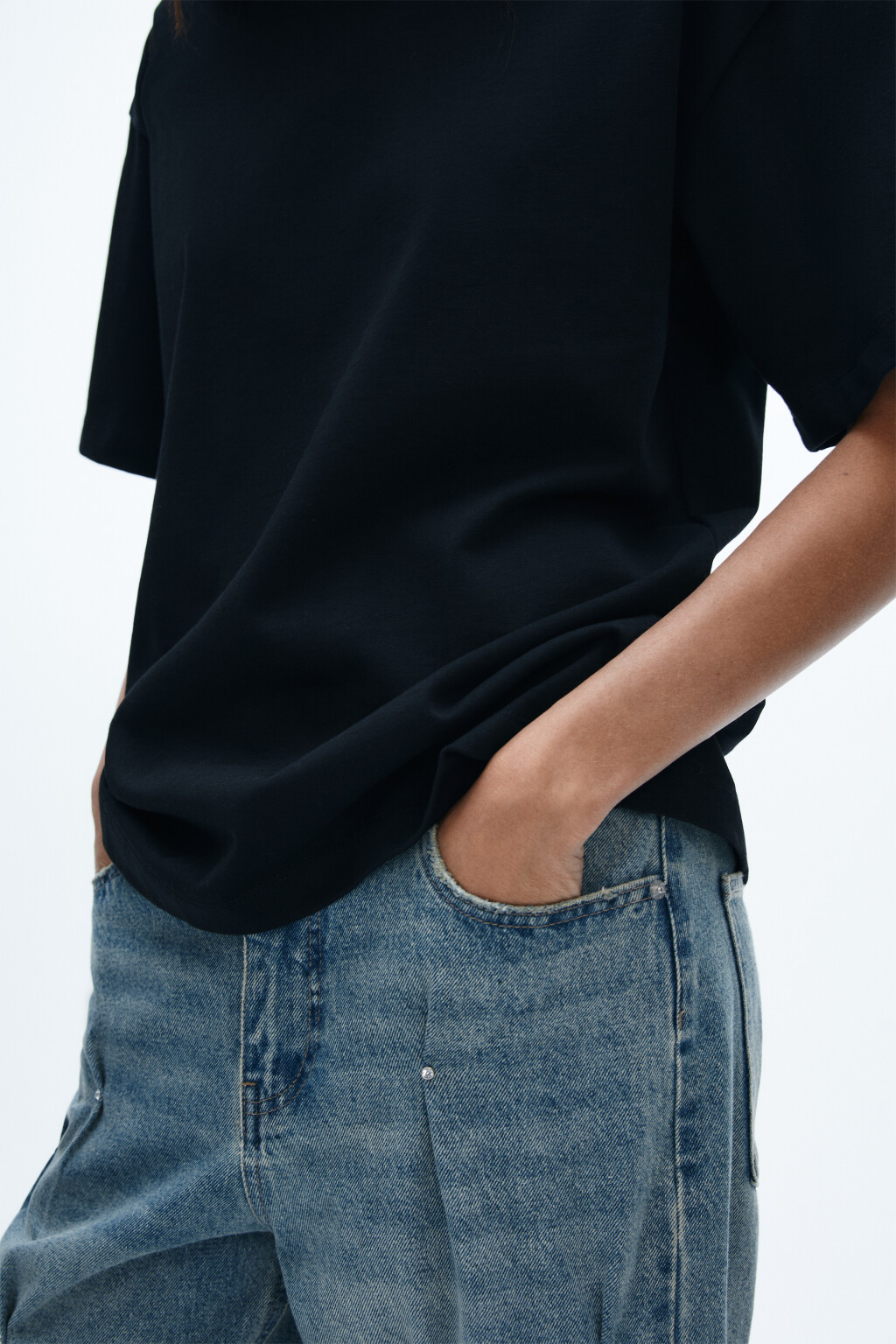 Футболка хлопковая базовая - цвет черный - 6