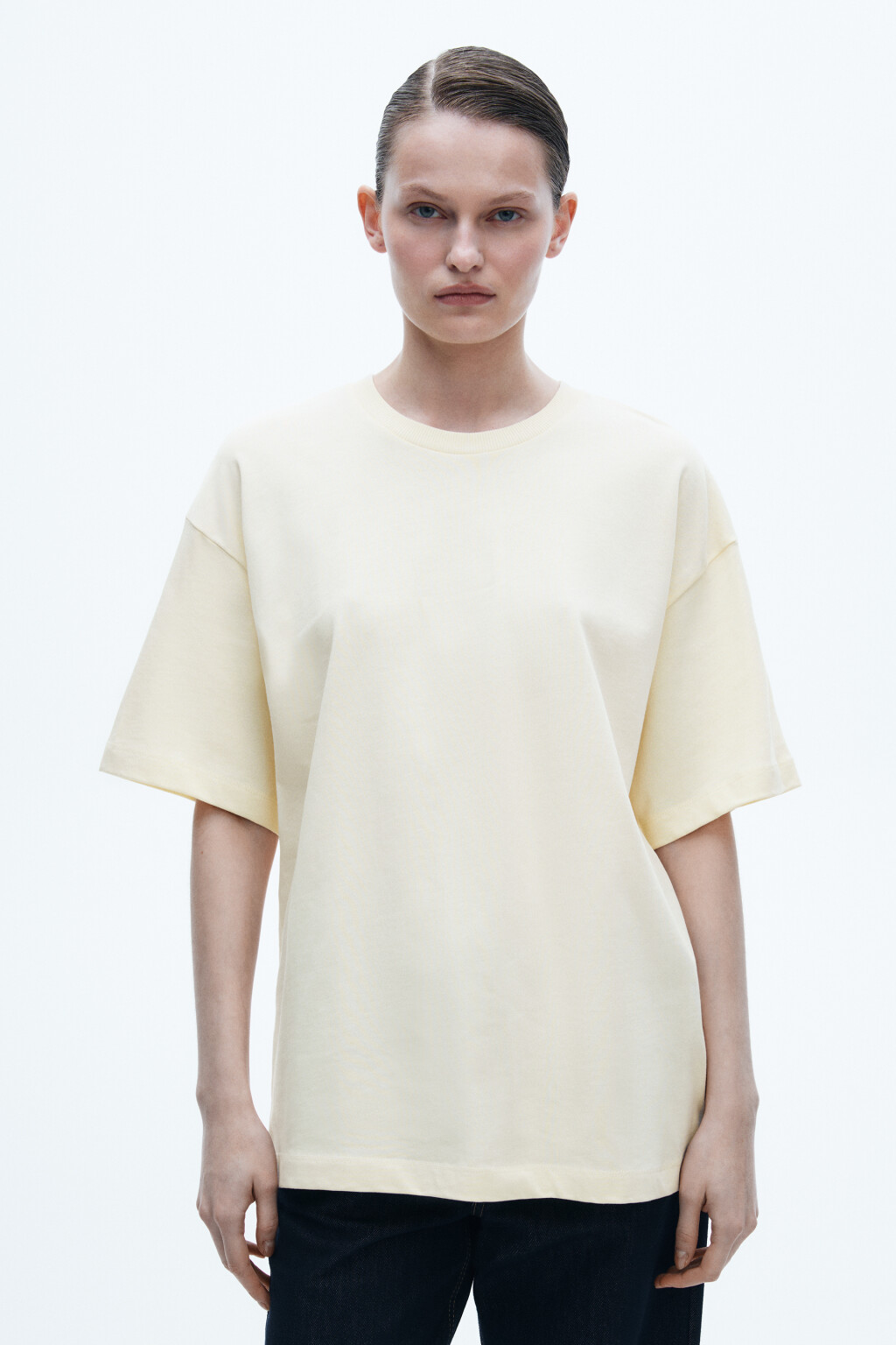 Футболка хлопковая базовая - цвет желтый - 2