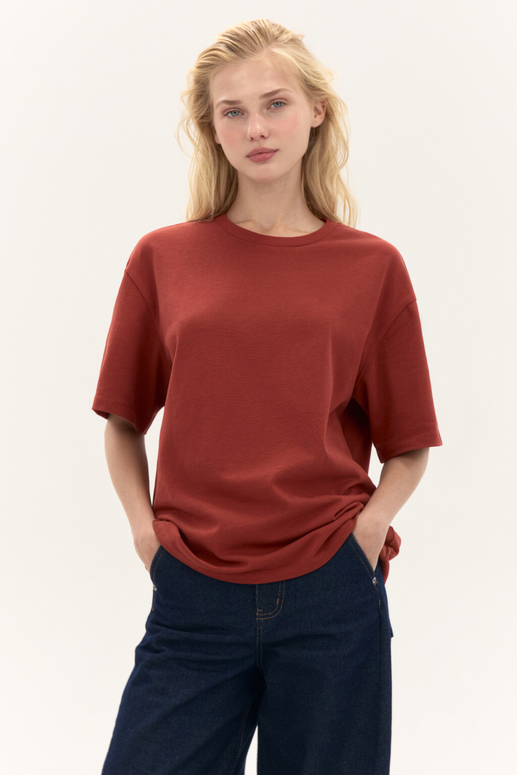 Футболка из плотного трикотажа - цвет красный - 1