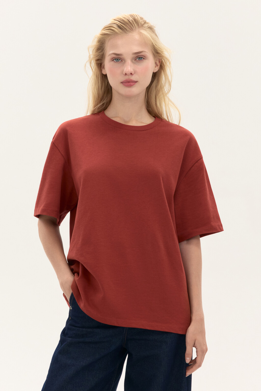 Футболка из плотного трикотажа - цвет красный - 2