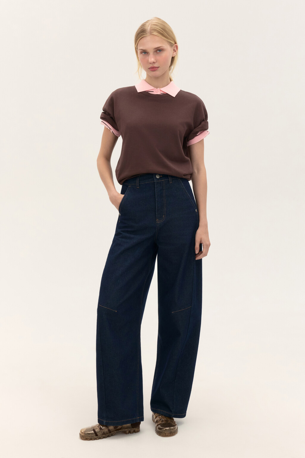 Футболка из плотного трикотажа - цвет коричневый - 4