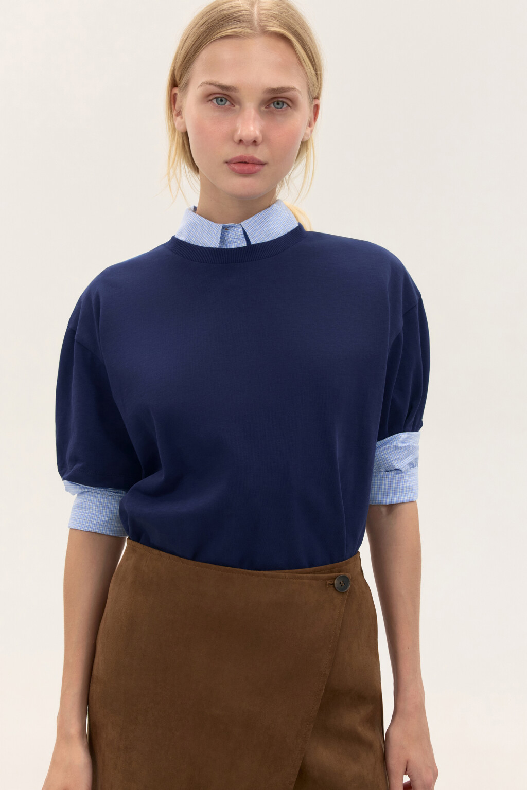 Футболка из плотного трикотажа - цвет синий - 2