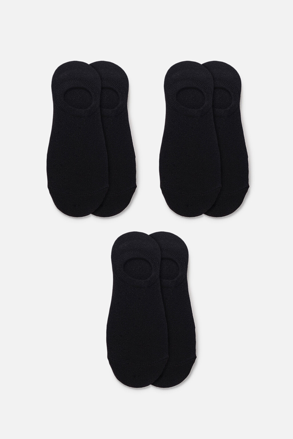 Набор носков-подследников однотонных (3 пары) - цвет черный - 1