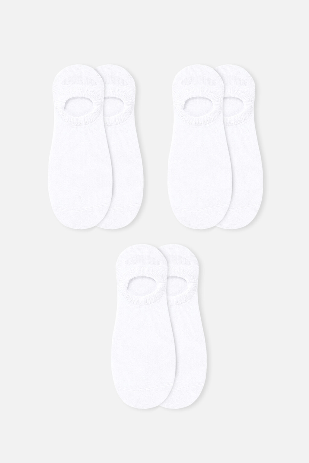 Набор носков-подследников базовых (3 пары) - цвет белый - 1