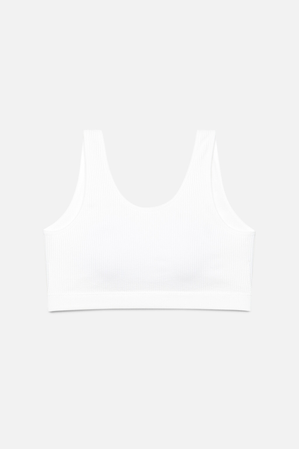 бюстгальтер-топ закрытый бесшовный в рубчик - цвет белый - 4