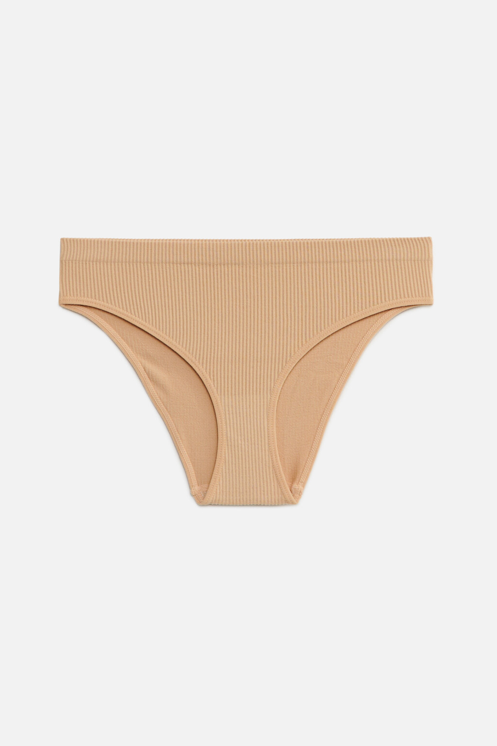 Трусики-слипы бесшовные в рубчик - цвет бежевый - 4