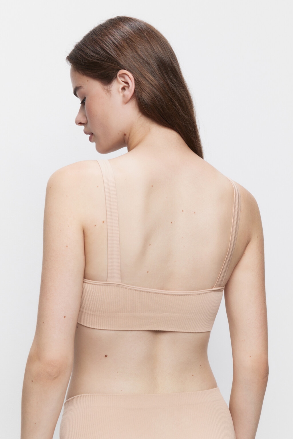 Бюстгальтер-топ KRIS бесшовный в рубчик - цвет бежевый - 2