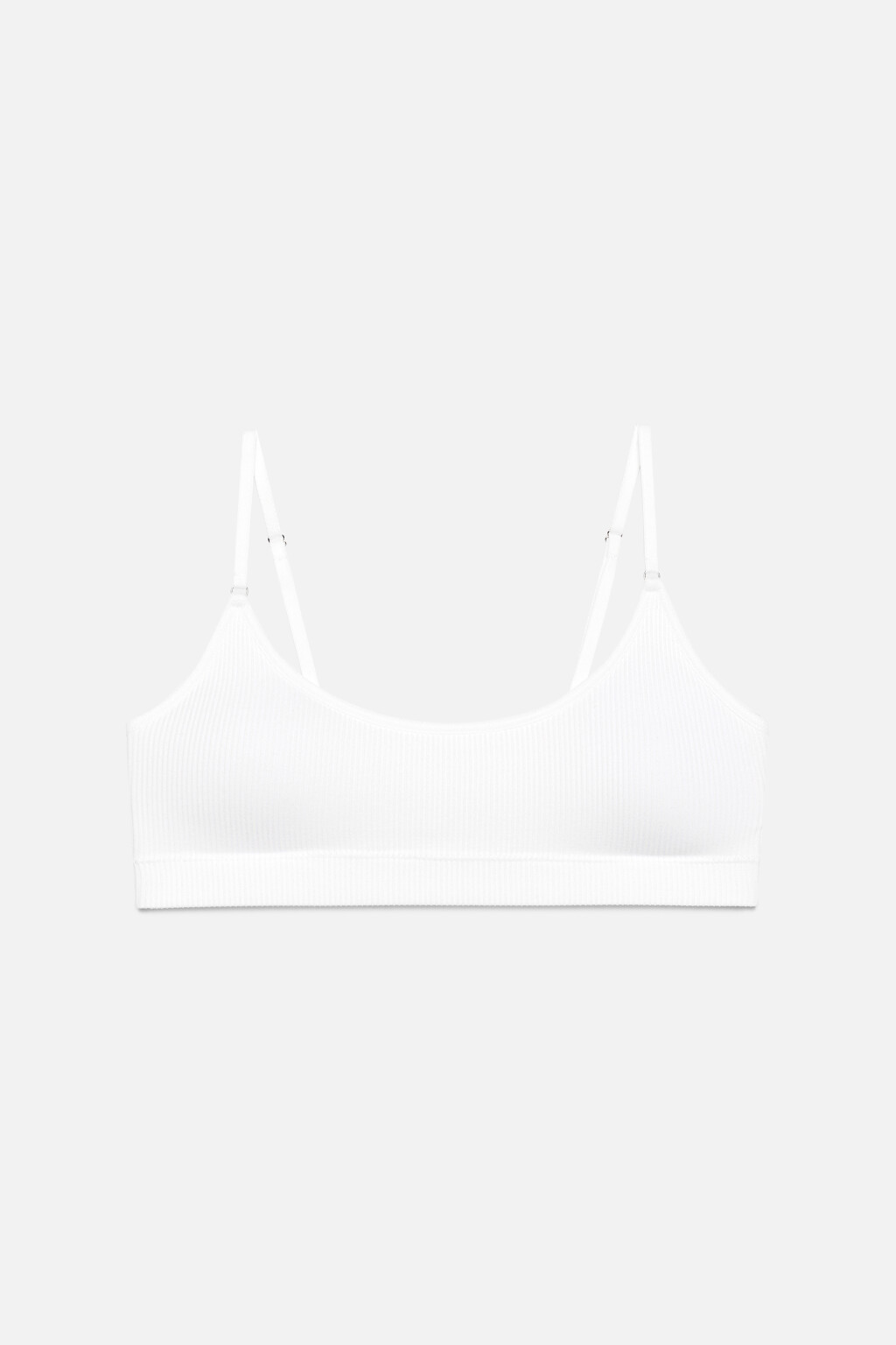Бюстгальтер-топ Kate в рубчик с эффектом пуш-ап - цвет белый - 4