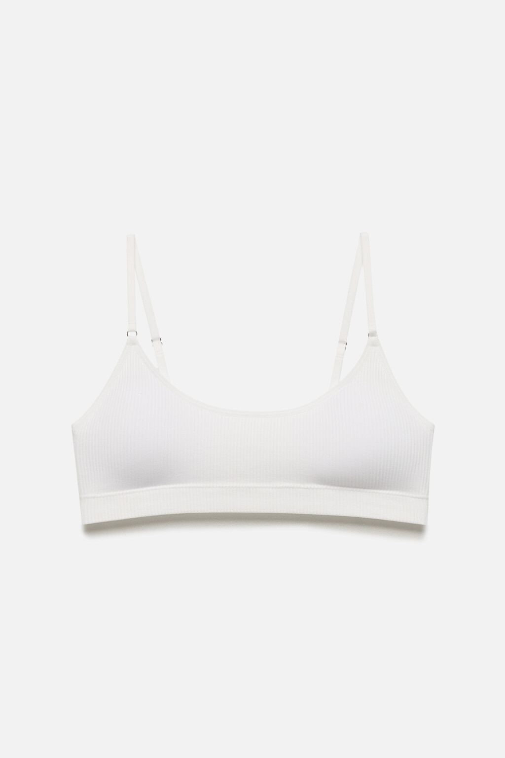 Бюстгальтер-топ KATE бесшовный в рубчик - цвет белый - 6