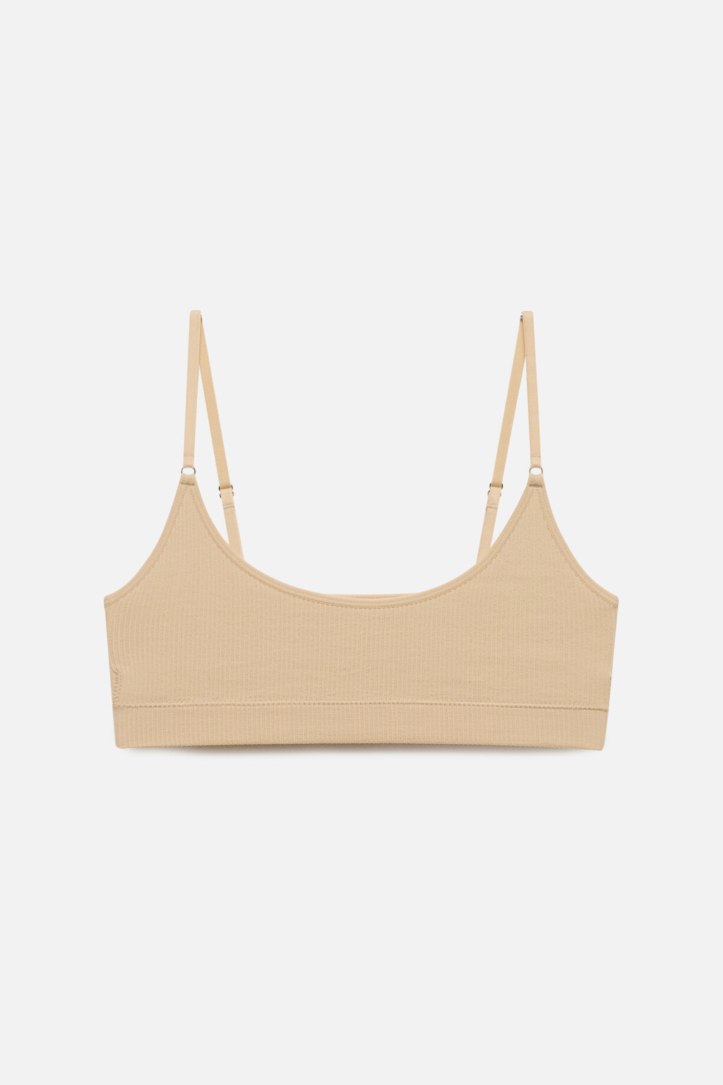 Бюстгальтер-топ бесшовный в рубчик - цвет бежевый - 5
