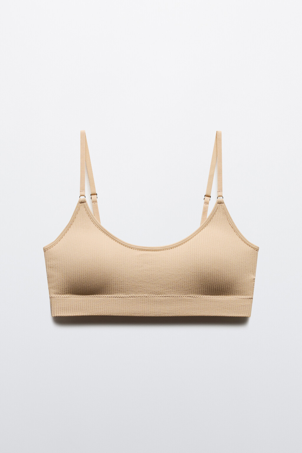 Бюстгальтер-топ KATE бесшовный в рубчик - цвет бежевый - 5