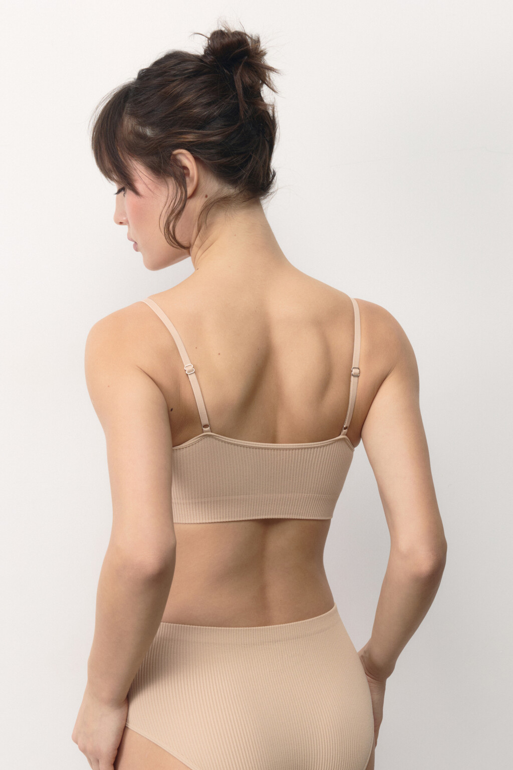 Бюстгальтер-топ KATE бесшовный в рубчик - цвет бежевый - 3