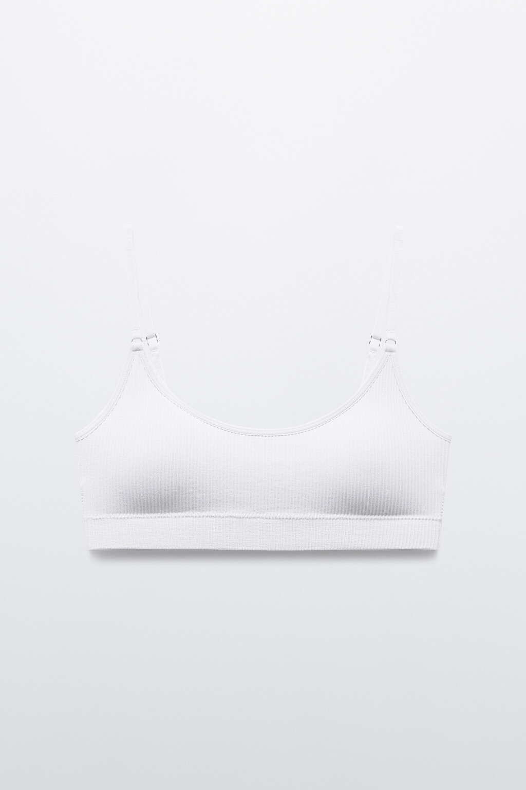 Бюстгальтер-топ KATE бесшовный в рубчик - цвет белый - 6