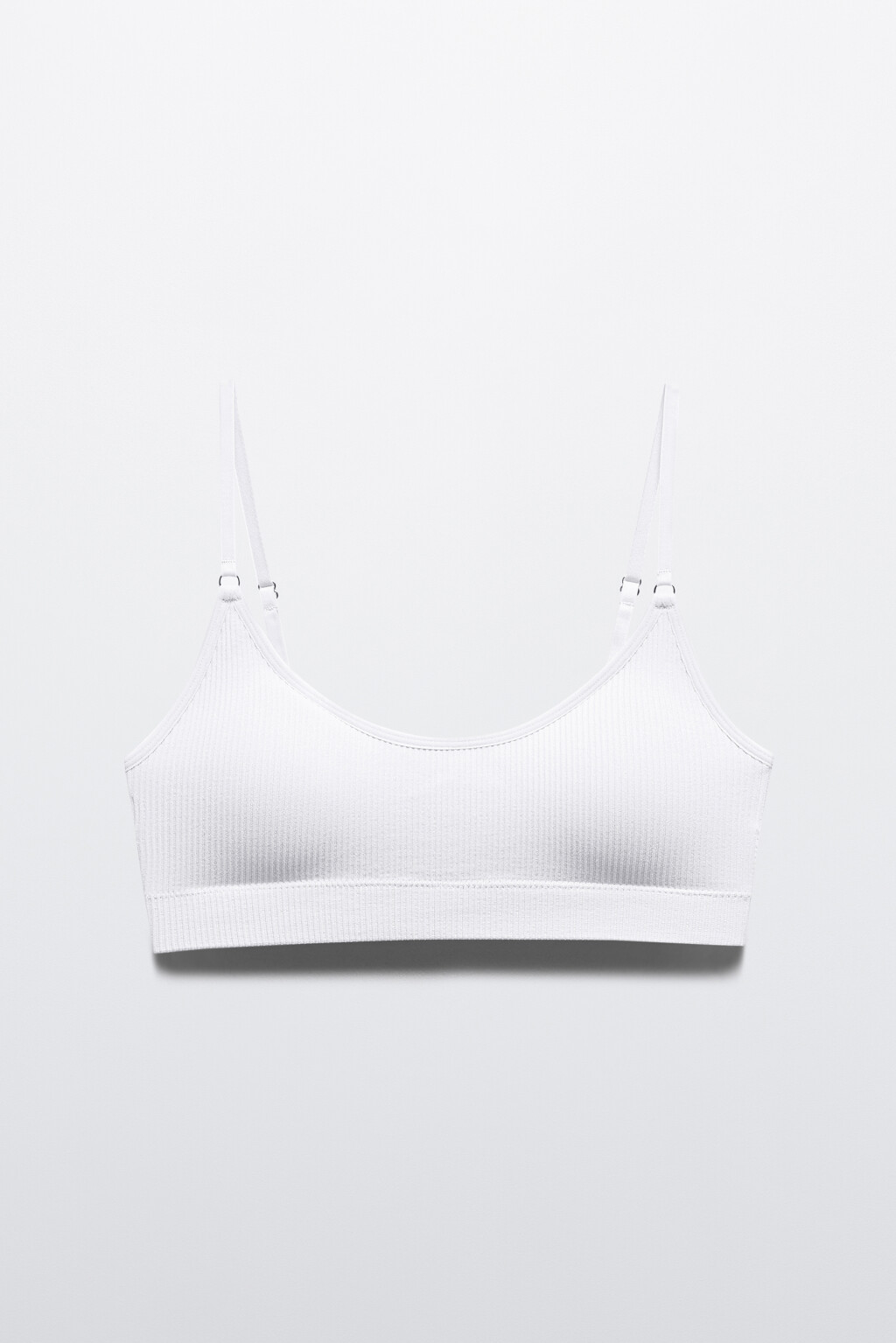 Бюстгальтер-топ KATE бесшовный в рубчик - цвет белый - 5