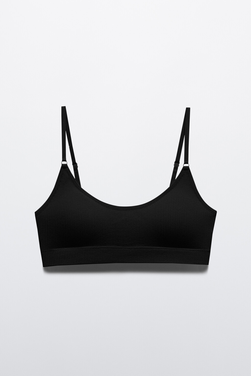 Бюстгальтер-топ KATE бесшовный в рубчик - цвет черный - 5